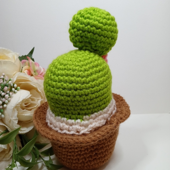 Amigurumi Little Cactus Plant. Crochet Cactus in Pot. Kawaii Toy. Stuffed Toy. - Picture 3 of 5